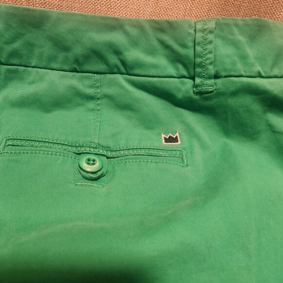 Crown & Ivy Kelly Green Women's Cuffed Bermuda Shorts Plus Size 18W Cotton Blend - Picture 3 of 10
